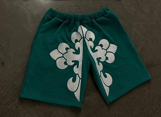 YAZKI - short vert + broderie